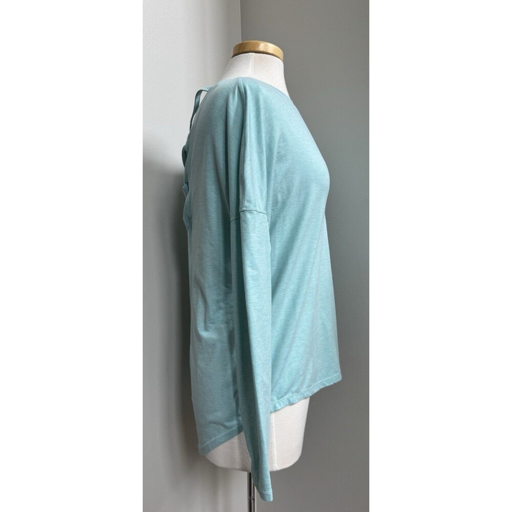 Layer8 Blue Long SleeveCrew Neck Crisscross/Lattice Back Yoga Top Size Small - Picture 10 of 11